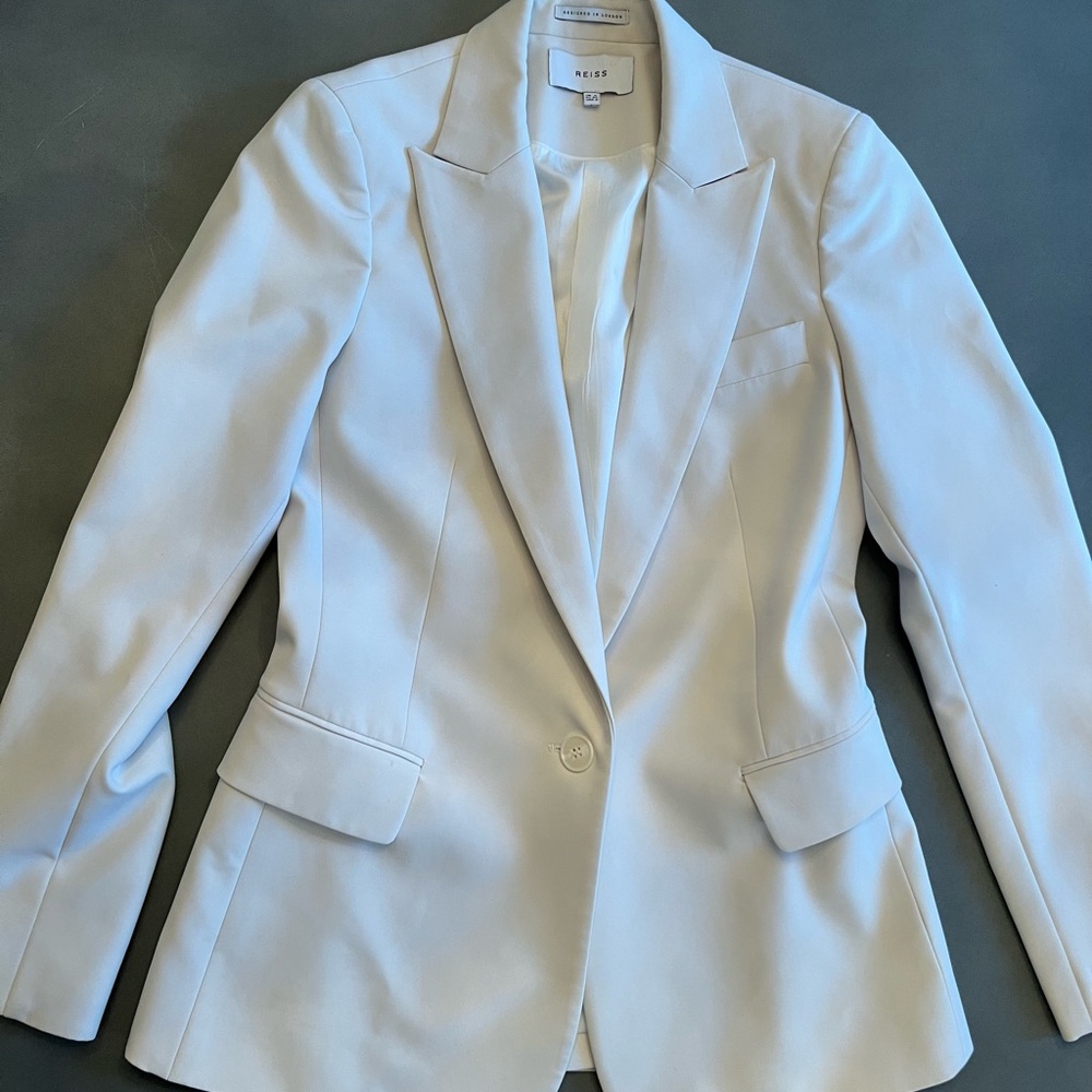 Reiss Ivory Blazer Modern Tailored Suit Jacket